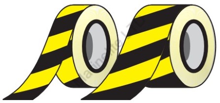Hazard warning reflective tape 90mm x 10mtr
