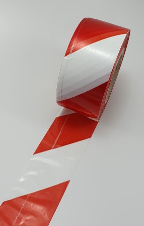 Non-adhesive Barrier tape red/white 70 mm x 500 mtr