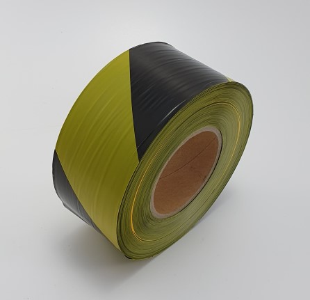 Non-adhesive Warning tape black/yellow 70 mm x 500 mtr