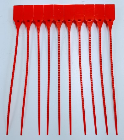 Tampered tags 340mm seal - set a 10 Yellow