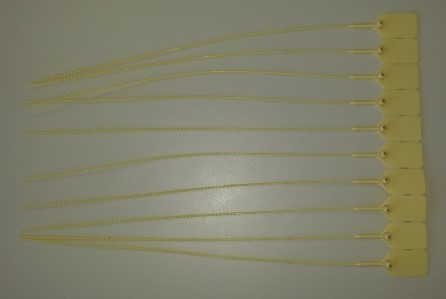 Tampered tags 340mm seal - set a 10 Yellow