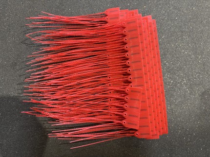 Security seals Pulltight 245 mm numbered - set a 200 Red
