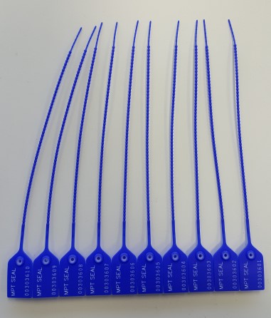 Security seals Pulltight 245 mm numbered - set a 200 Blue