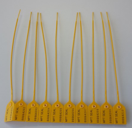 Security seals Pulltight 245 mm numbered - set a 200 Yellow