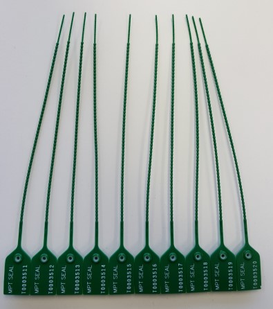Security seals Pulltight 245 mm numbered - set a 200 Green