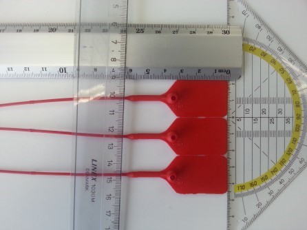Tampered tags 340mm seal - set a 10 Red