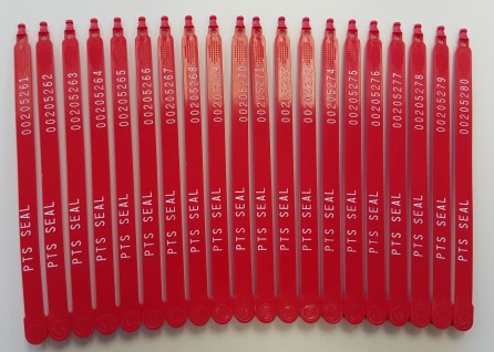 Security seals Fix series 190 mm numbered - set a 20 Red