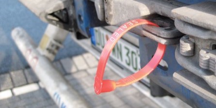Tampered tags 340mm seal - set a 10 Red