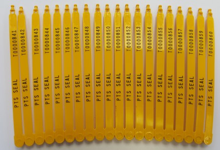 Security seals Fix series 190 mm numbered - set a 20 Yellow