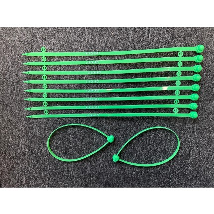 Security seals Fix series 400mm numbered - set a 10 green