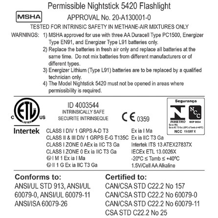 Flashlight light LED ATEX