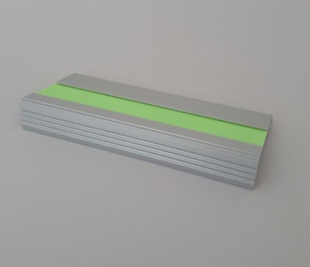 Aluminium Photoluminescent stair nosing 70mm x 22mm x 100cm