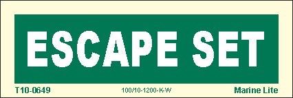 Special Photo-luminescent sign Escape set 150x50 mm