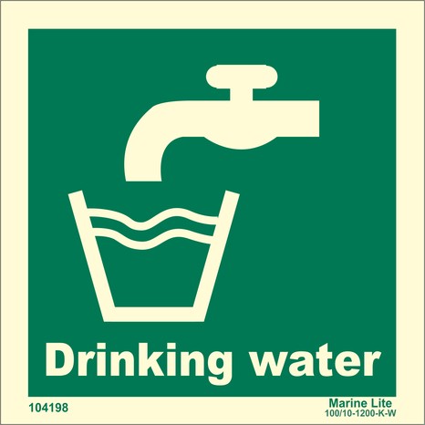 Photoluminescent IMO symbol - Drinking water
