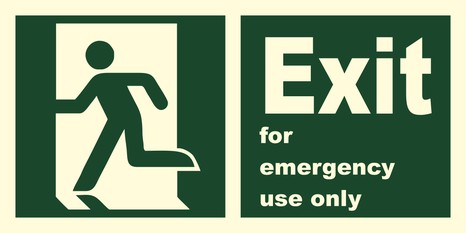 PV Direction sign 15x30 cm Emergency exit running man left