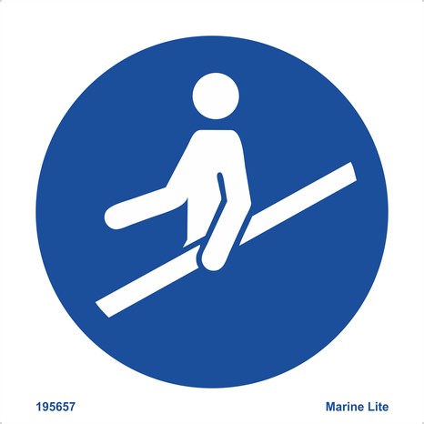 Self adhesive Mandatory sign - Use handrails