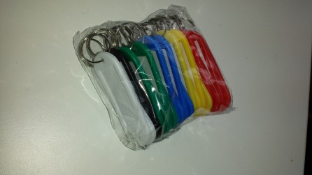 Plastic key tags with ring - assorted colors