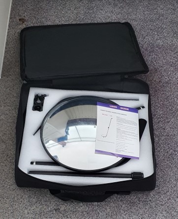 Wheeled inspection mirror 30cm with LED torch