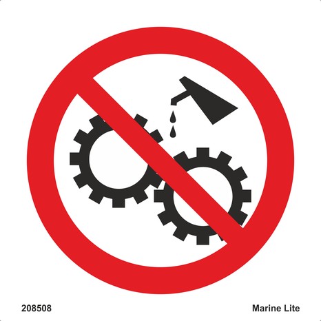 Prohibition sign/picto - No Maintenance on moving machinery