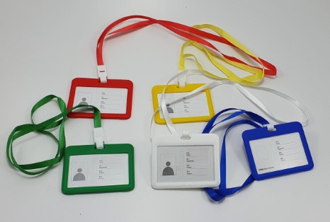 ID badge green with safety cord