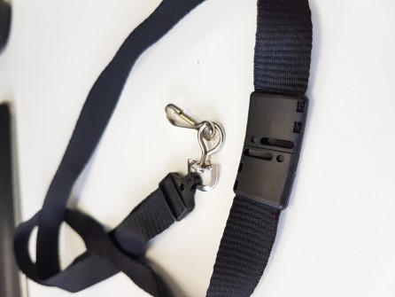 Safety cord with weaklink and shackle for ID badge