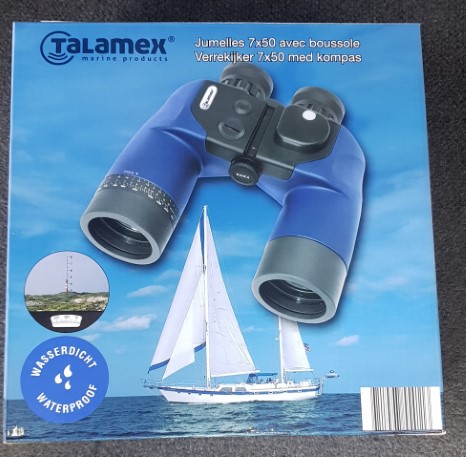 Binocular rubber coated with compass