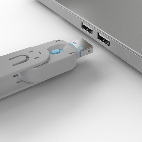 Port Blocker unlocking key USB Type A. Blue