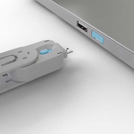 Port Blocker unlocking key USB Type A. Blue