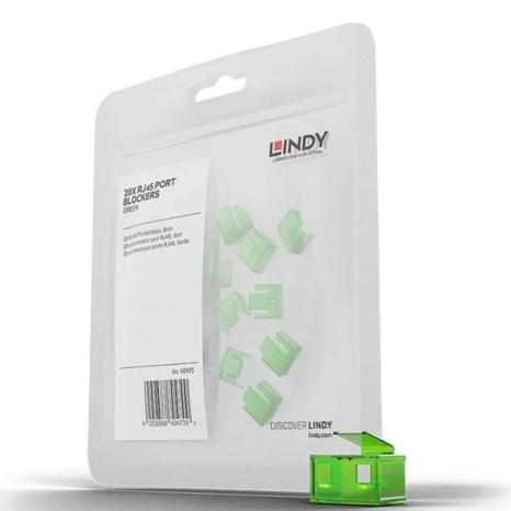 RJ45 Port Blocker. Green. 10pcs with 1 unlocking key