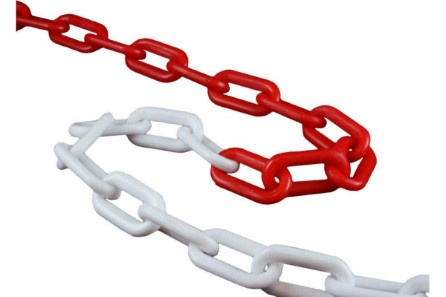 Plastic chain red/white 25m