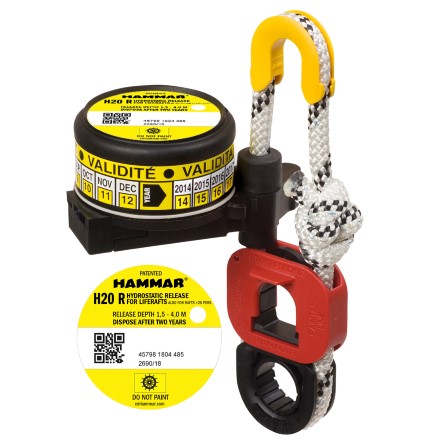 Hammar hydrostatic release unit HRU H20 for liferaft