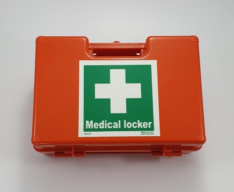 First aid kit complete with wall mounting bracket