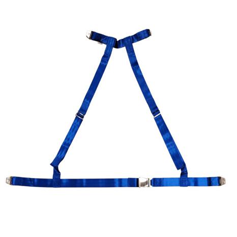 Free Fall Lifeboat seatbelt 4-point adjustable. Blue
