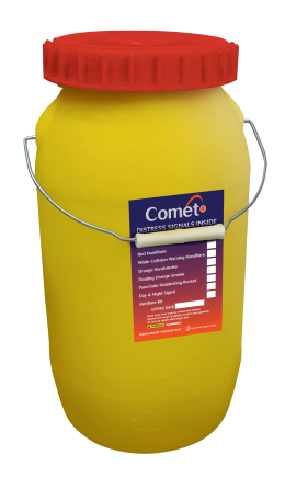 Watertight container for pyrotechnics