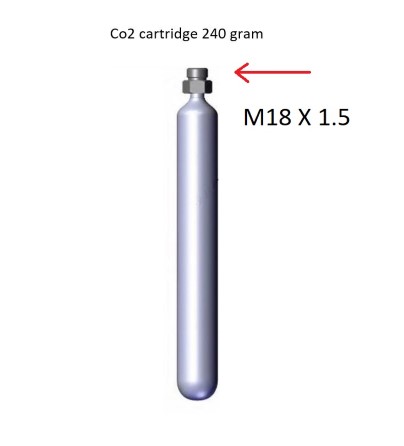 Co2 Cartr. 240 gram for 12 kg ext. powder - Jockel - M18