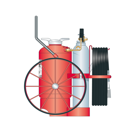 Yamato wheeled extinguisher powder 45kg