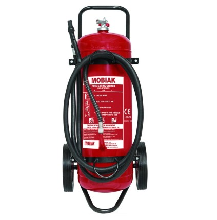 Extinguisher Powder 50kg wheeled cartrige operated MED appr.