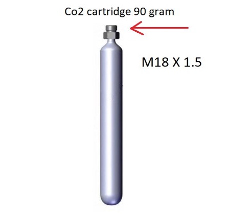 Co2 Cartr. 90gram for 9 liter foam ext. Jockel - M18