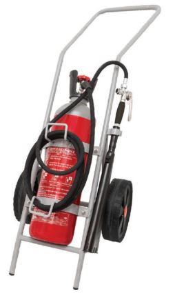 Extinguisher CO2 10 kg MED wheeled complete with hose