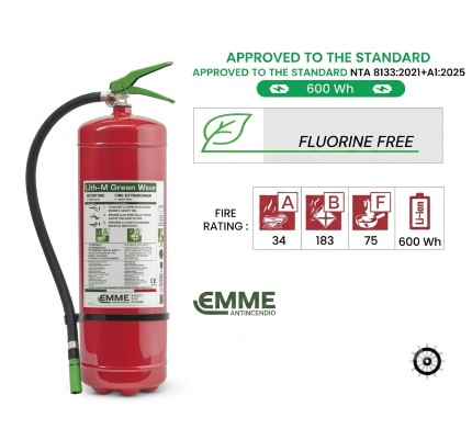 Extinguisher 9L (PFAS) Fluorfree for Lithium batteries MED