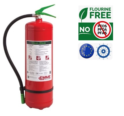 Extinguisher 9L foam (PFAS) Fluorfree MED constant pressure