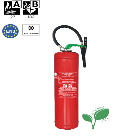 Fire Extinguisher 9 Ltr Foam Fluorfree MED cartridge op.