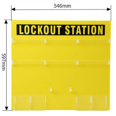 Empty LockOut TagOut station board 546mm x 597mm | Products | Traconed